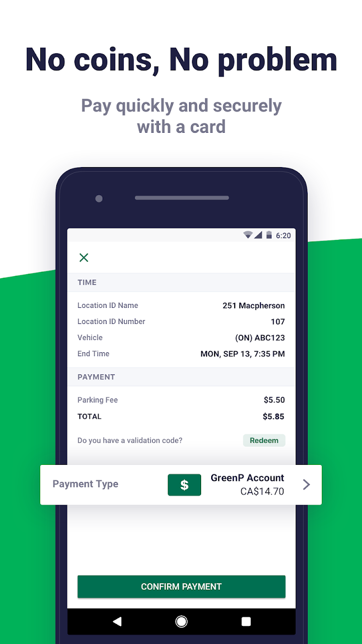 Green P app screenshot 2