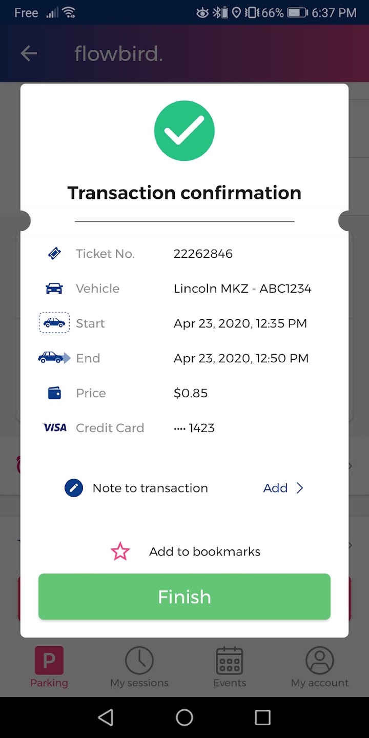 Flowbird Parking app screenshot 3