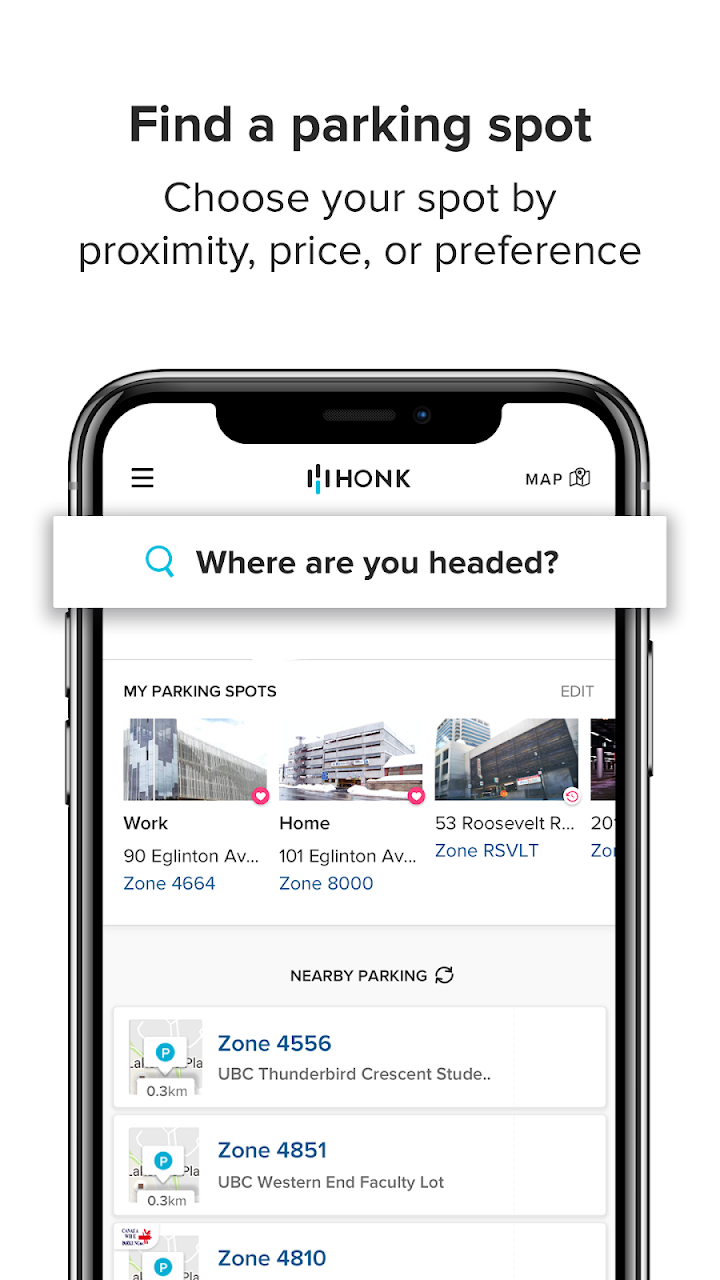 HonkMobile app screenshot 1